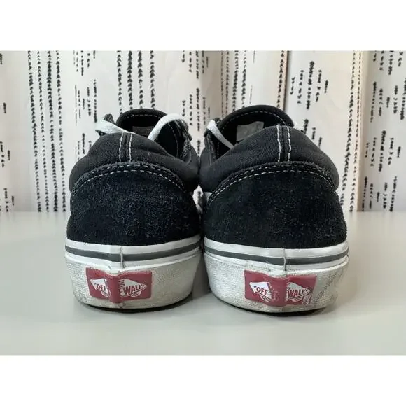 Vans Old Skool Lace Ups Shoes 6 M 7.5 W Black Suede Thrashed Rock WornIn Classic - Picture 7 of 14